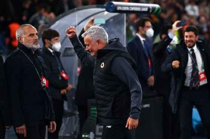 Jose Mourinho struggles to hold back tears as Roma qualify for Conference League final