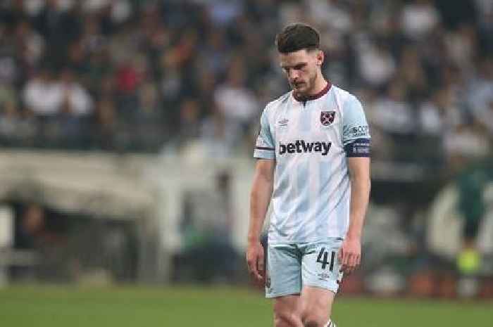 What angry Declan Rice said to referee after West Ham Europa League loss vs Eintracht Frankfurt
