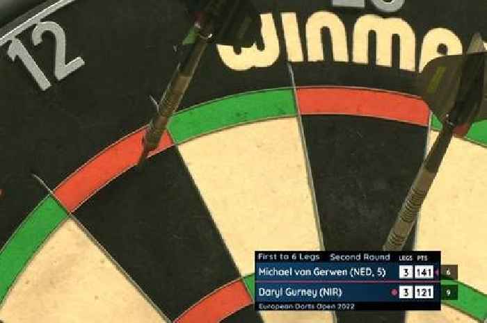 Michael van Gerwen millimetres away from nine-darter as red-hot form continues