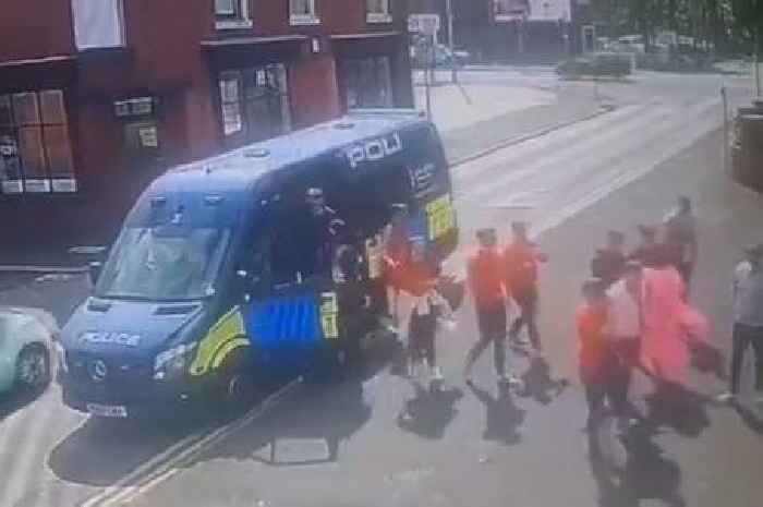 Police van takes 26 football fans to pub - but people can't work out how they all fitted in