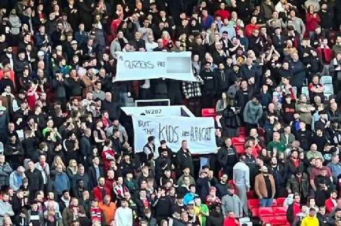 Man Utd fans fire shots at Glazers with Old Trafford banners in Youth Cup final win