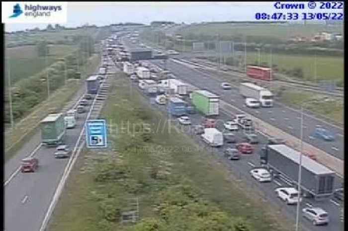 Live updates as crash on M1 near East Midlands Airport causes long queues