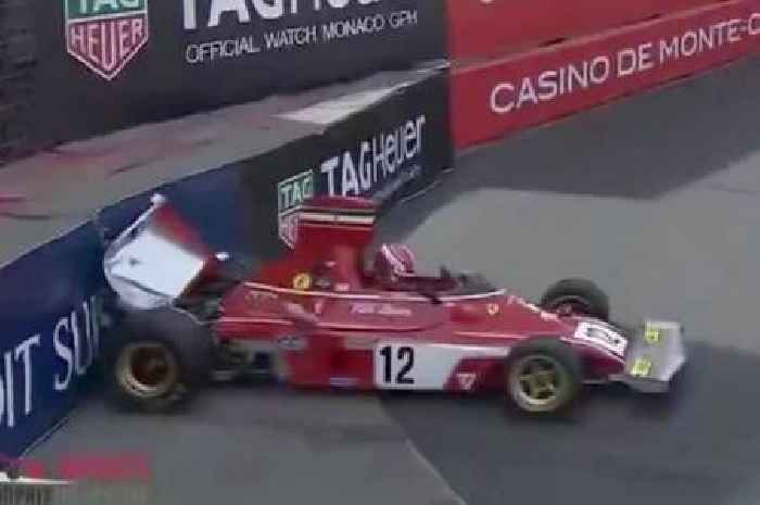 Charles Leclerc crashes F1 legend Niki Lauda's £1m 1974 Ferrari into Monaco wall