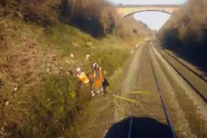 Rail workers near Weston-super-Mare narrowly escape being hit by 95mph train