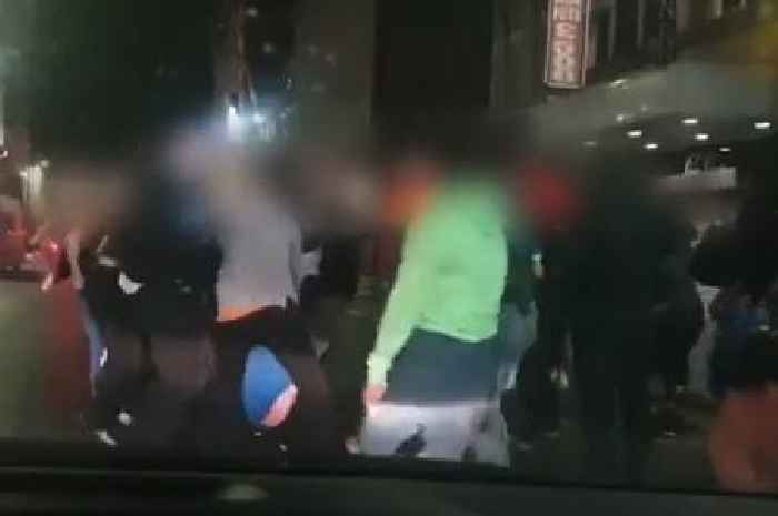 Rangers fans brawl in Glasgow as woman dragged by hair across road
