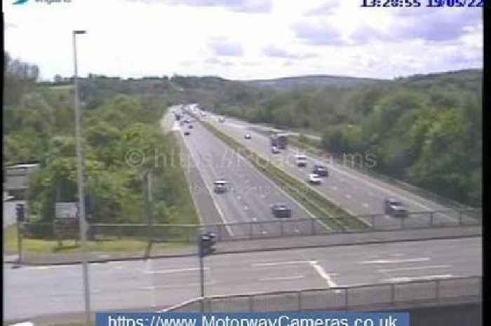 M5 crash involving car and caravan results in lane closure and delays - live updates