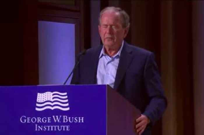George Bush in embarrassing gaffe as he condemns 'unjustified invasion of Iraq' in Ukraine mix-up