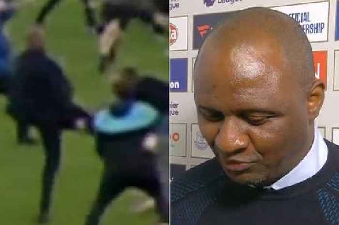 Patrick Vieira refuses to comment after kicking Everton fan in ugly footage