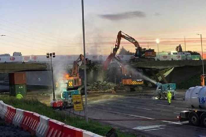Major delays on M6 as junction 10 closed for bridge demolition in Walsall
