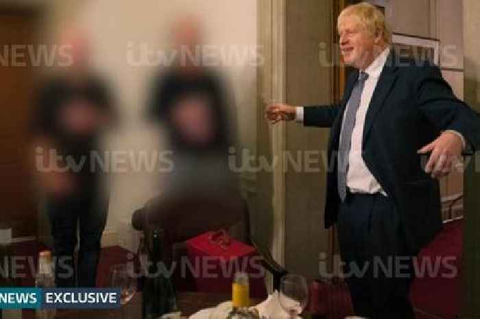 Pictures show Boris Johnson raising a glass during Downing Street lockdown party