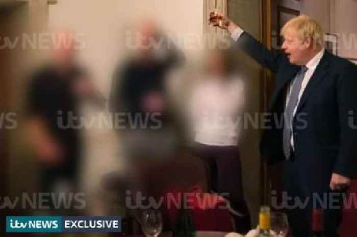 Shock pictures emerge of Boris Johnson raising glass at lockdown 'party' he denied happened