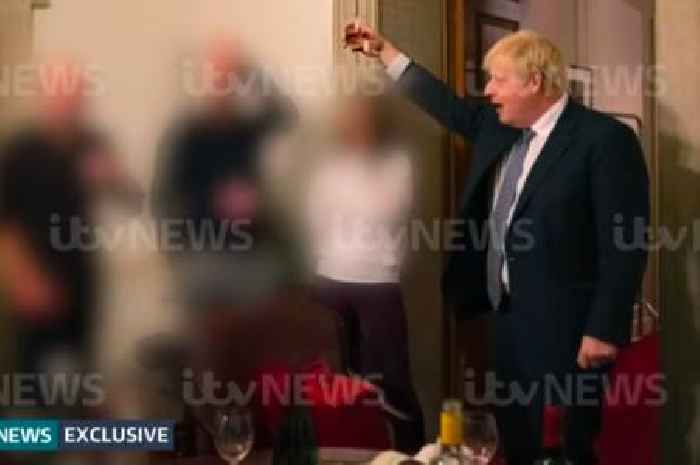 Boris Johnson pictured drinking at illegal party inside Downing Street during lockdown