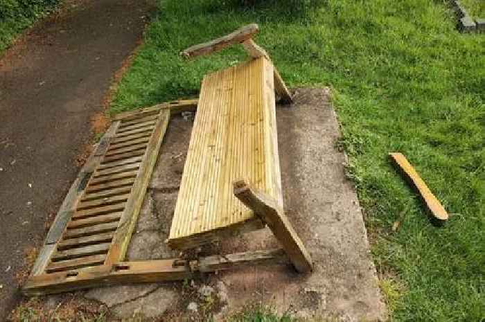'This is desecration of a burial site' - vandals smash cemetery's memorial benches