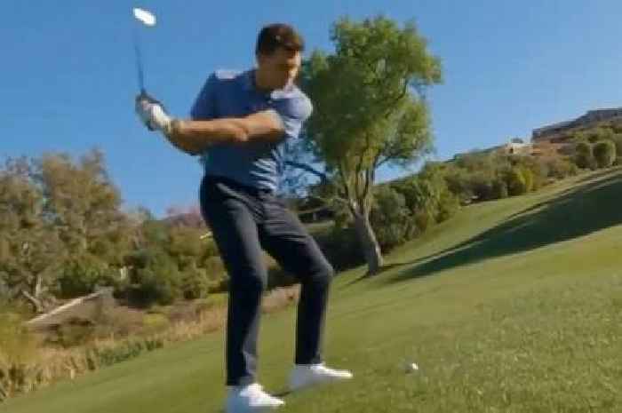 NFL icon Tom Brady holes out golf shot with incredible footage from flying drone