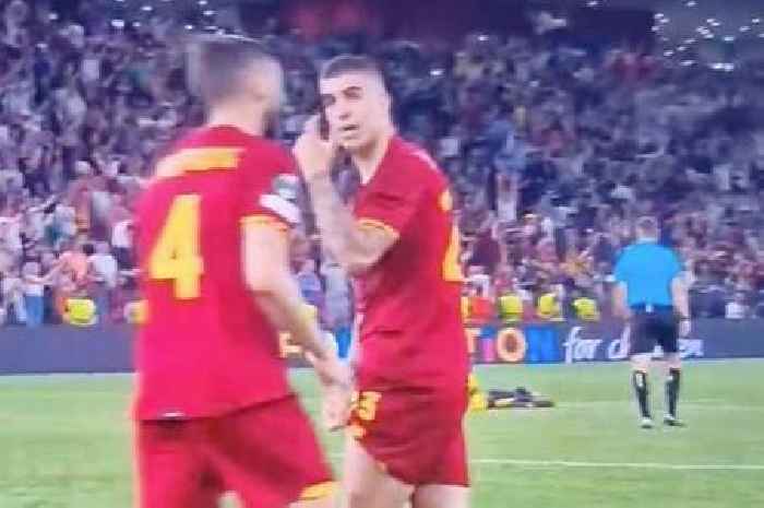 Two Roma players 'look ready to have a fight' after Europa Conference League win