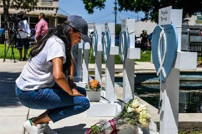 Meghan Markle leaves touching tribute at Texas school shooting memorial