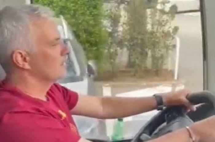 Fans all make the same joke as clip emerges of Jose Mourinho driving Roma bus parade