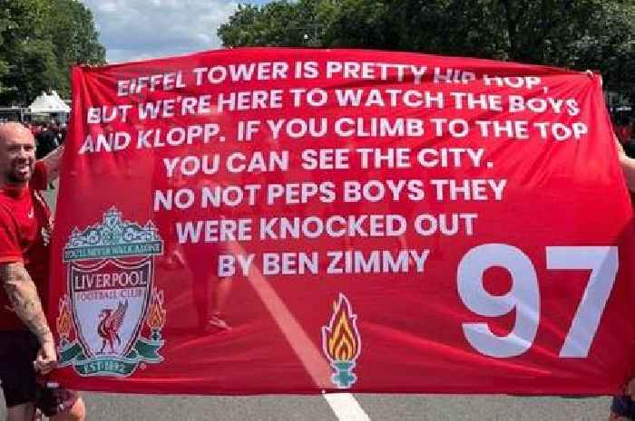 Liverpool flag is so bad fans demand they're 'banned from Champions League for 600 years'