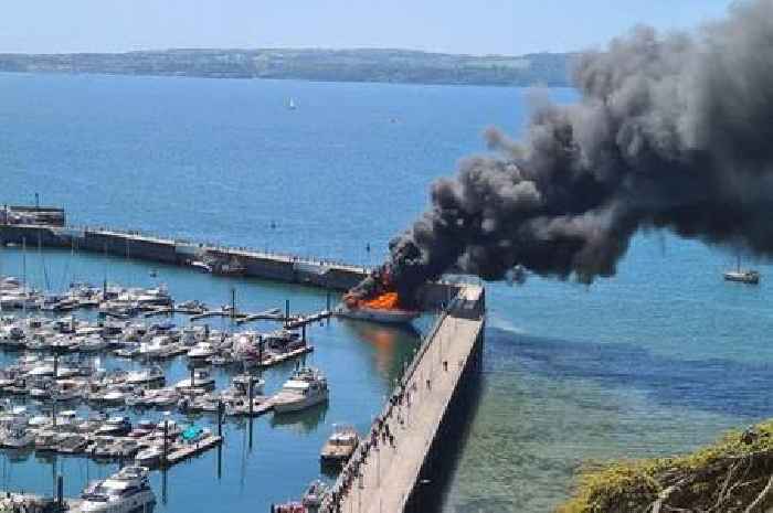 Several road closures in place following major £6m superyacht fire