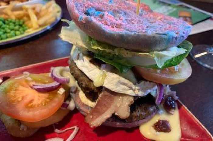 We tried garish blue and pink Vimto burger at Burton pub and here's what we thought