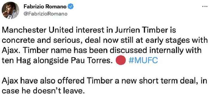 Fabrizio Romano: Man United ‘serious’ about signing Netherlands international