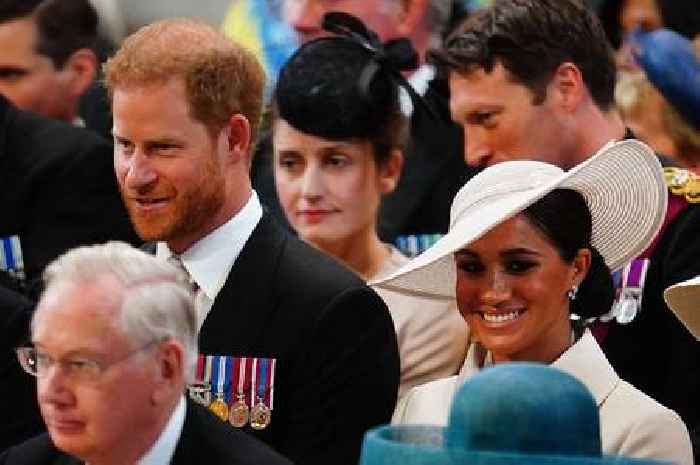 Meghan Markle and Kate Middleton sit apart during Queen's Jubilee thanksgiving service