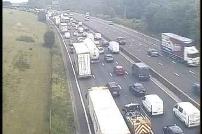 M25 traffic live with lanes closed and motorists at standstill after 'single car' crash
