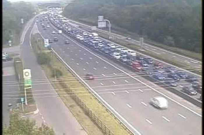 M25 live updates as vehicle fire causes lane closures and stationary traffic