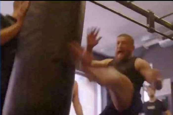 Conor McGregor shows strength in training footage - and will use metal plate as weapon