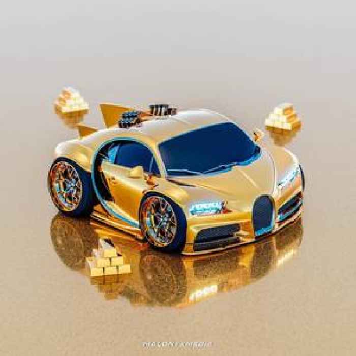 “CARtoon High Roller” Edition Bugatti Chiron Is a Sweet Little Gold Hypercar NFT