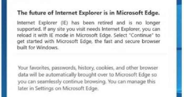 Internet Explorer Users Will Be Automatically Moved to Microsoft Edge