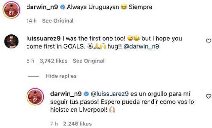 Luis Suarez sends message to new Liverpool FC signing Darwin Nunez