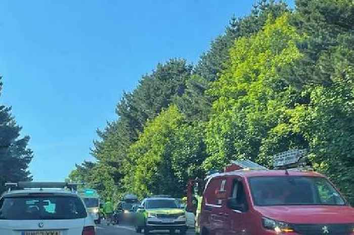 A39 Penryn closed after crash involving motorbike and three cars - updates
