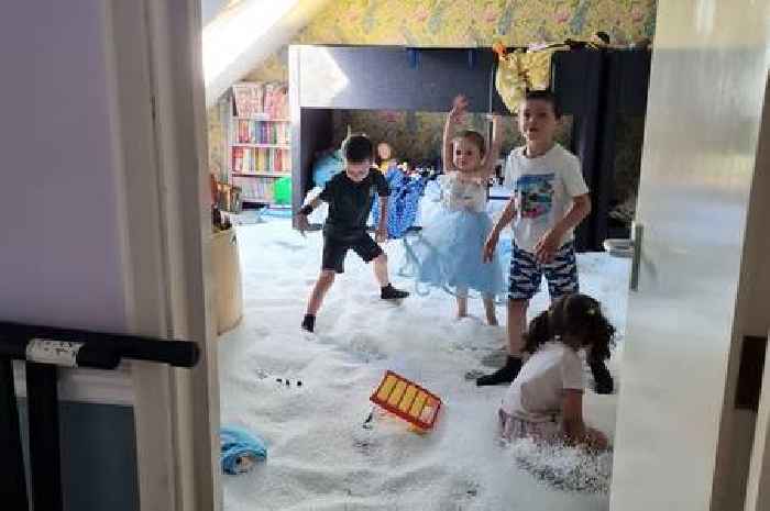 Cheeky kids bury home in bean bag balls that took three hours to clean up