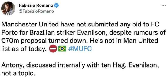 Fabrizio Romano: Man United have discussed move for Brazilian ‘internally’
