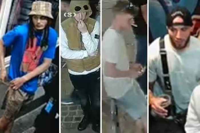 Sutton Coldfield police issue CCTV images of 11 men after 'gunshots and violence' in town