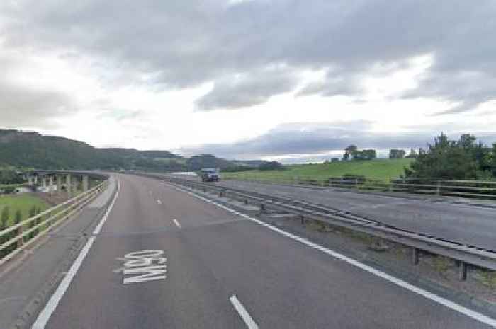 Three people rushed to hospital after horror crash involving car and lorry on M90