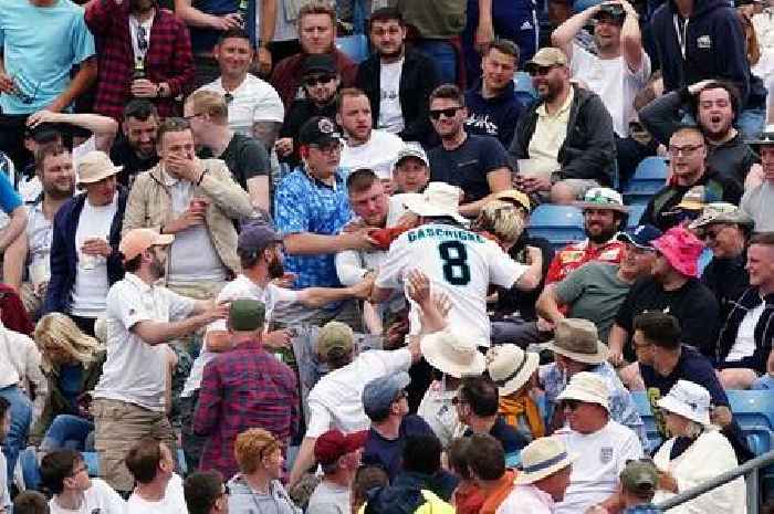 Fight at England Test match vs New Zealand as fan in Gazza shirt throws punches