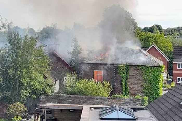 Live: One of Stoke-on-Trent's most historic buildings Ford Green House goes up in flames