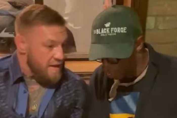 Arsenal legend Ian Wright enjoys pint of Guinness with UFC icon Conor McGregor at his pub