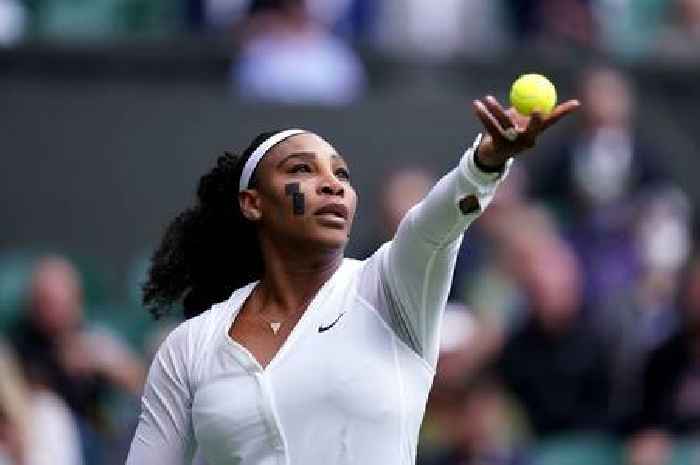 Why is Serena Williams wearing tape on her face during Wimbledon match?