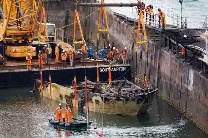 First pictures of £2m fire-gutted Rendezvous superyacht salvaged from Torquay harbour