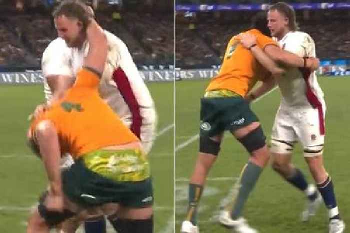 Hair pulling and headbutt sees Australian rugby brute red carded against England
