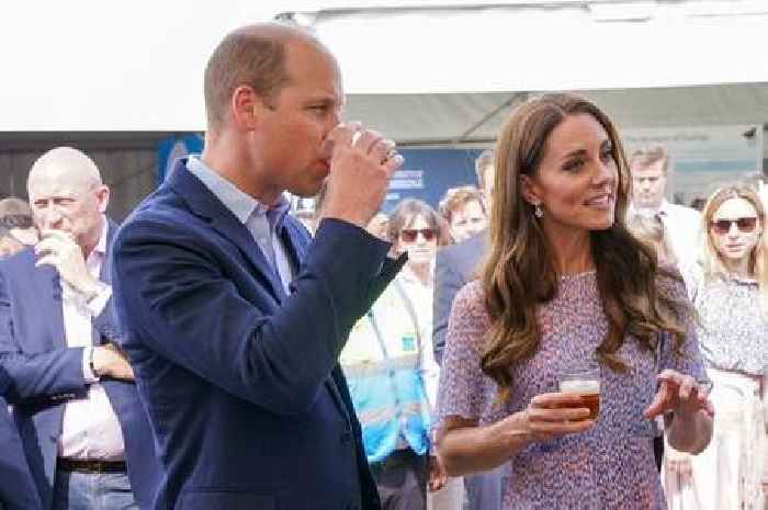 Kate Middleton shows off her fun side as she drinks beer and plays football in heels