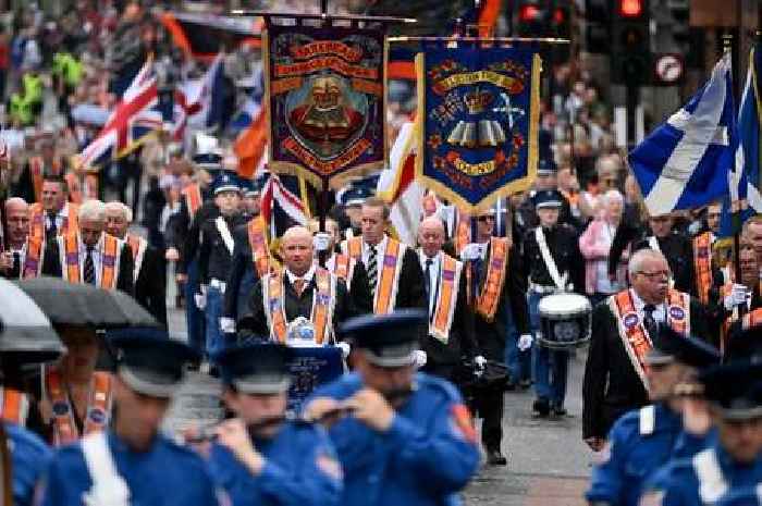 Orange Walk marchers descend on Glasgow streets as roads remain closed