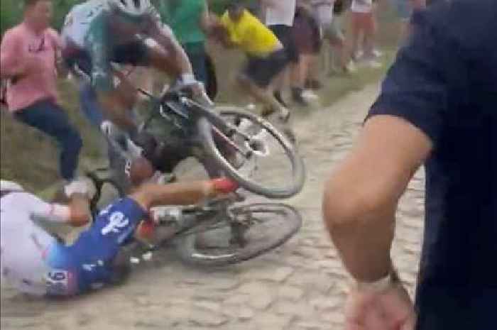 Tour de France rider breaks neck in crash with fan - but still manages to complete stage