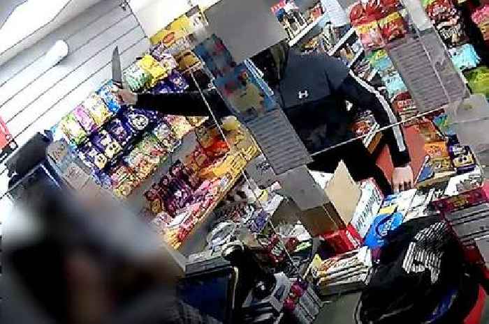 Terrified shopkeeper robbed at knifepoint and forced to handover cash