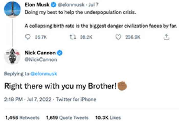 Elon Musk and Nick Cannon Joke About Fixing the Underpopulation Problem