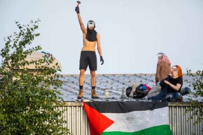 Glasgow arms factory evacuated as pro-Palestine activists 'storm roof with flag'