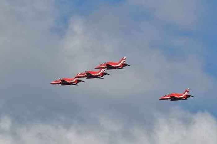 Red Arrows: Where Surrey residents can spot them next week as they fly over Farnborough Airshow